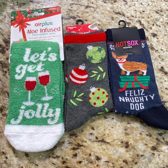 NWT 3 Pc Bundle Christmas Funny Socks - Picture 1 of 8